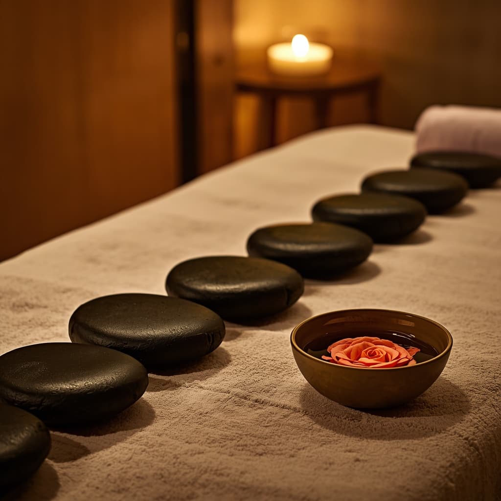 Hot stone and facial